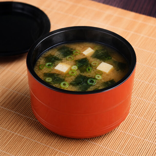 Black & Orange Miso Bowl & Lid