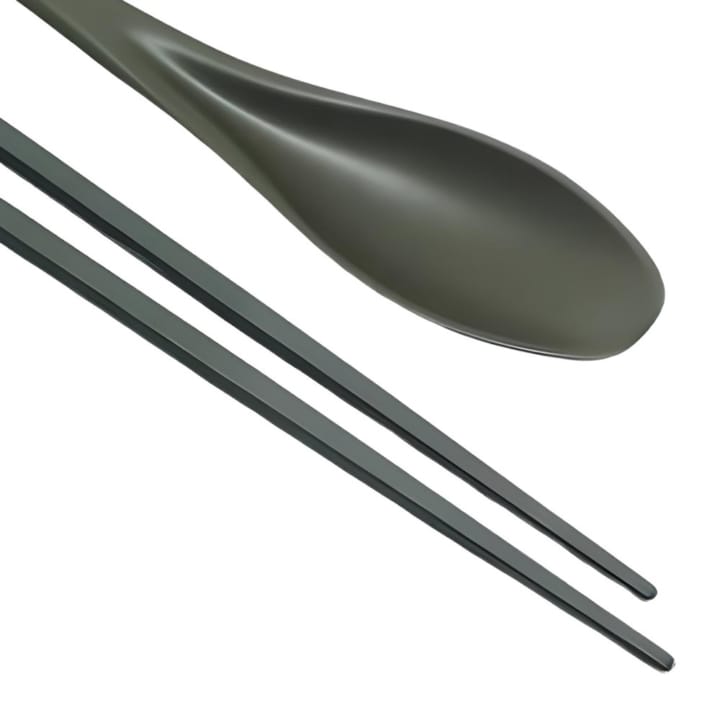 Hexagon Black Chopstick &Amp; Spoon Set Detailed Shots