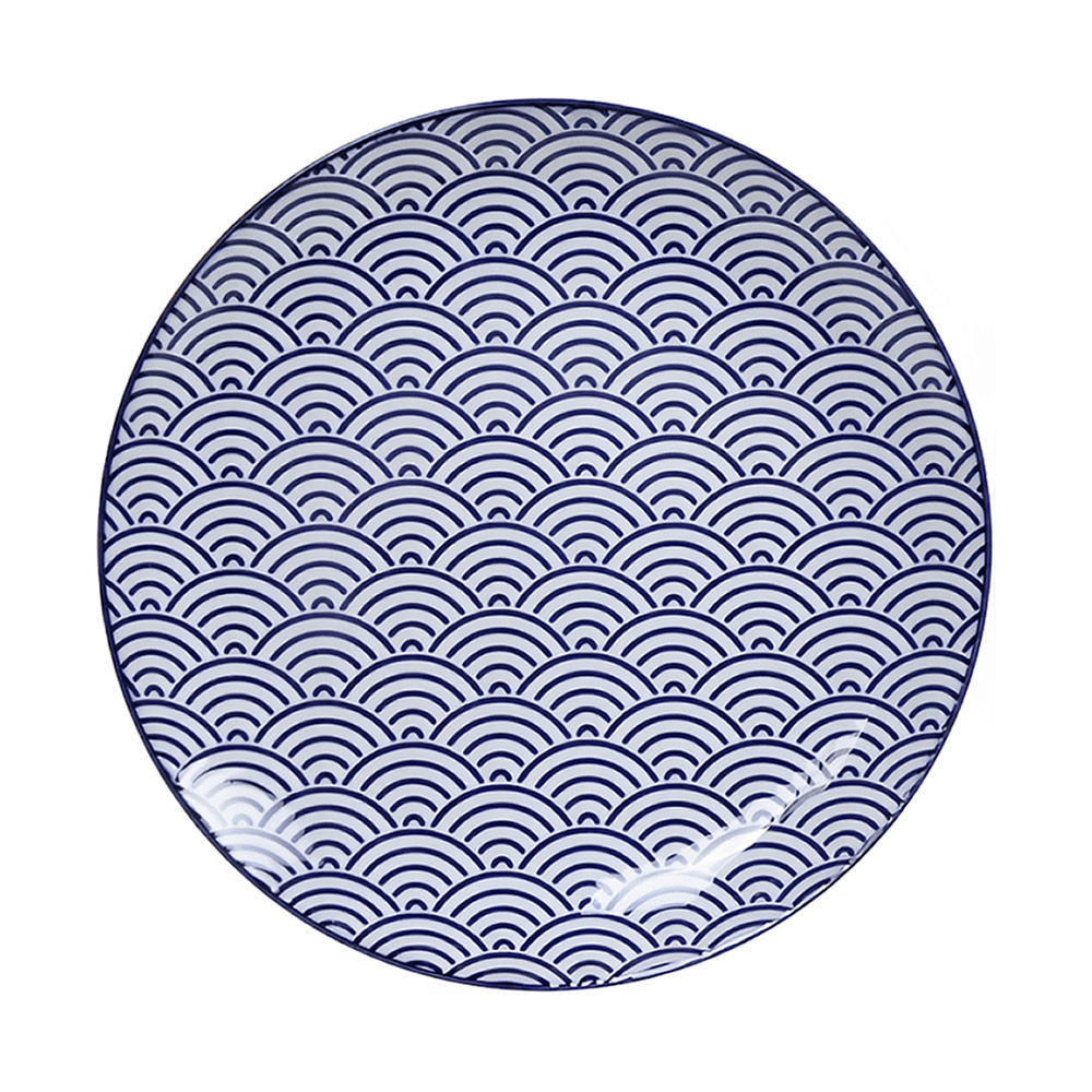 Large Porcelain Blue Wave Plate