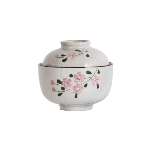Pink Sakura & Snowflake Bowl & Lid