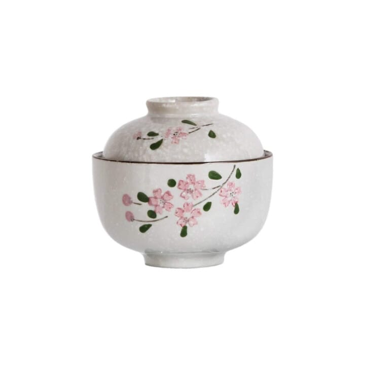 Pink Sakura &Amp; Snowflake Bowl &Amp; Lid