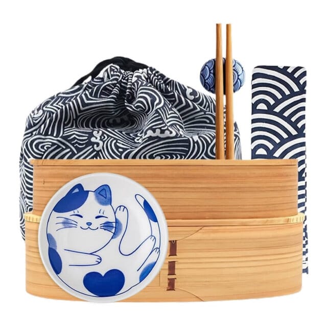 Cute Neko & Willow Wood Bento