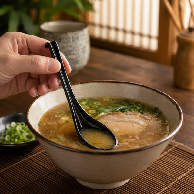 Melamine Black Soup Spoon & Hook