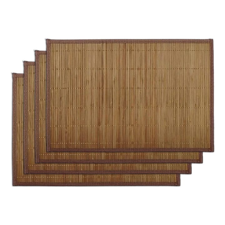 Bamboo Placemat Set 4 Pack Natural Brown