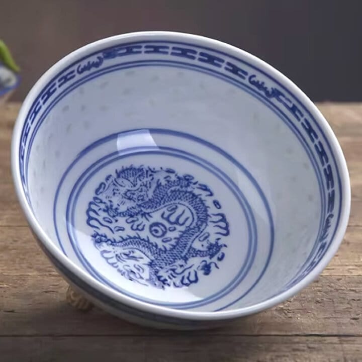 Jingdezhen Blue Chinese Dragon Bowl Side Jingdezhen Blue Chinese Dragon Bowl Side