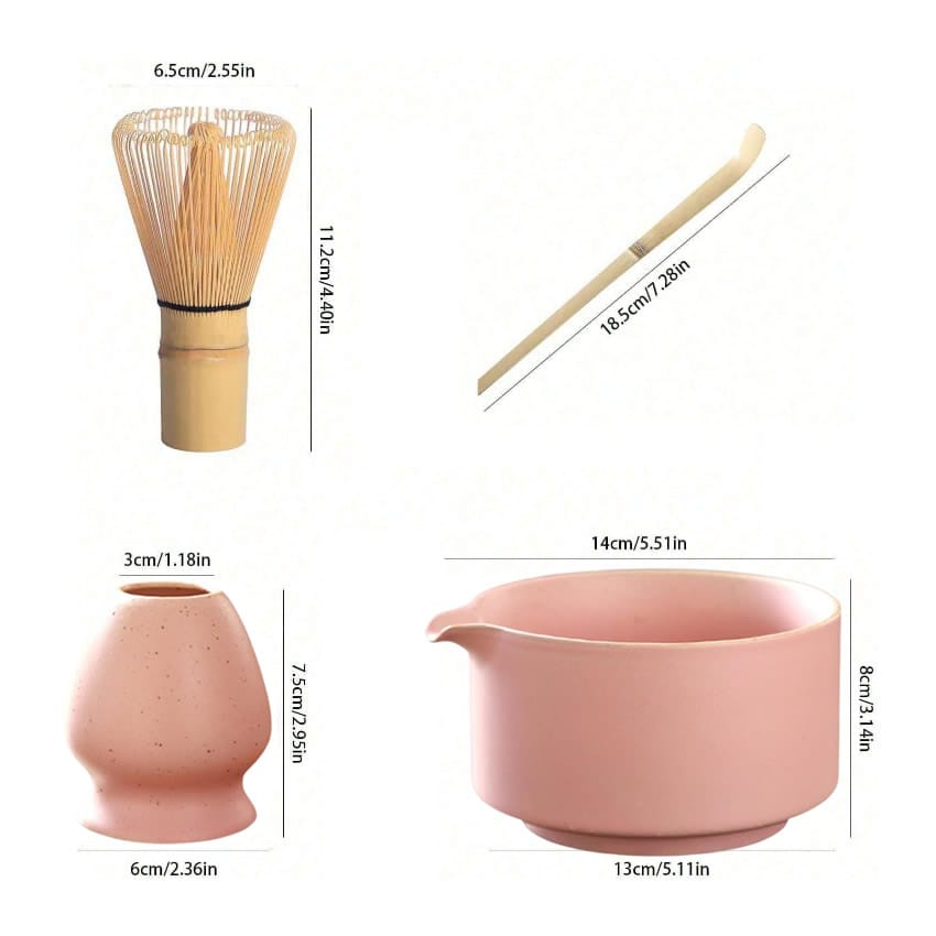 Peach Matcha Tea Set Dimensions Peach Matcha Tea Set Dimensions