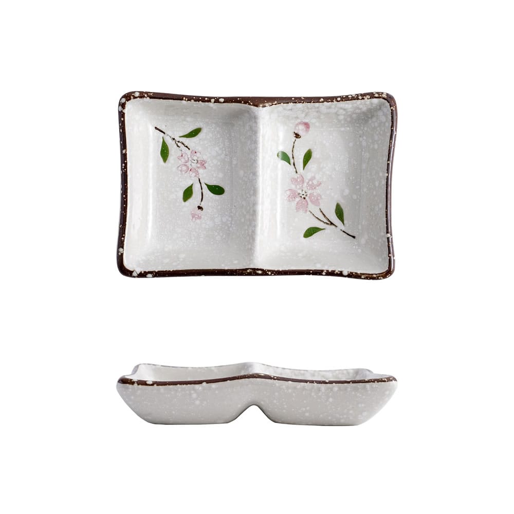 Pink Sakura & Snowflake Sauce Tray Details Pink Sakura & Snowflake Sauce Tray Details