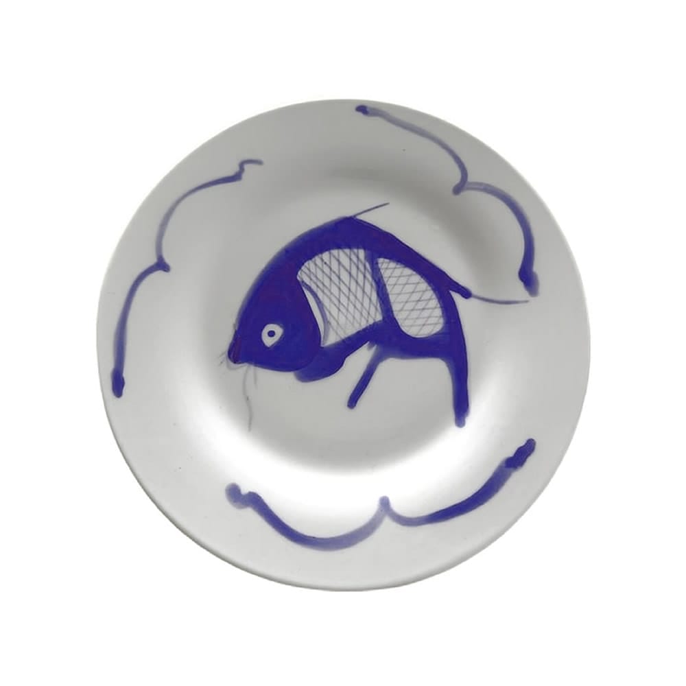 Round 8″ Blue Carp Plate Round 8″ Blue Carp Plate