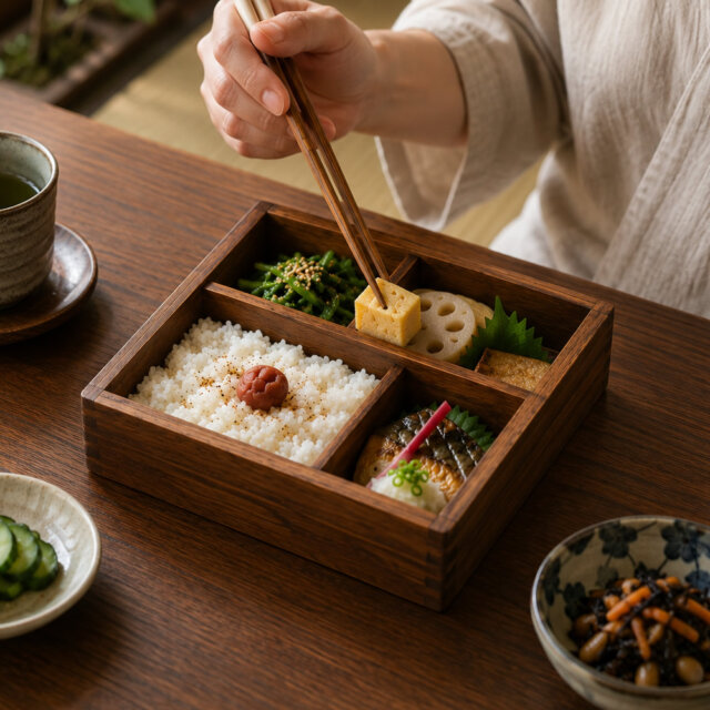 Edo Sōsaku Camphor Wood Bento Box
