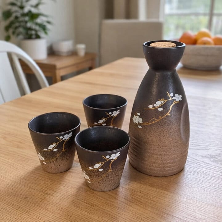 Vintage Cherry Blossom Sake Set