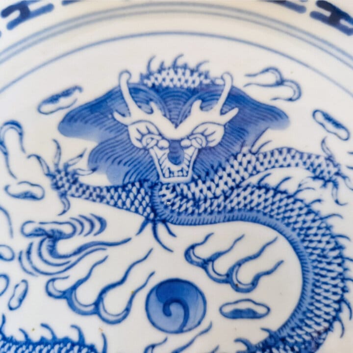 Jingdezhen Blue Chinese Dragon Detailed 1