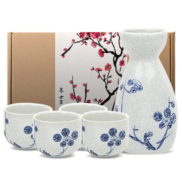 Plum Blossom Sake Bottle &Amp; Cup Set