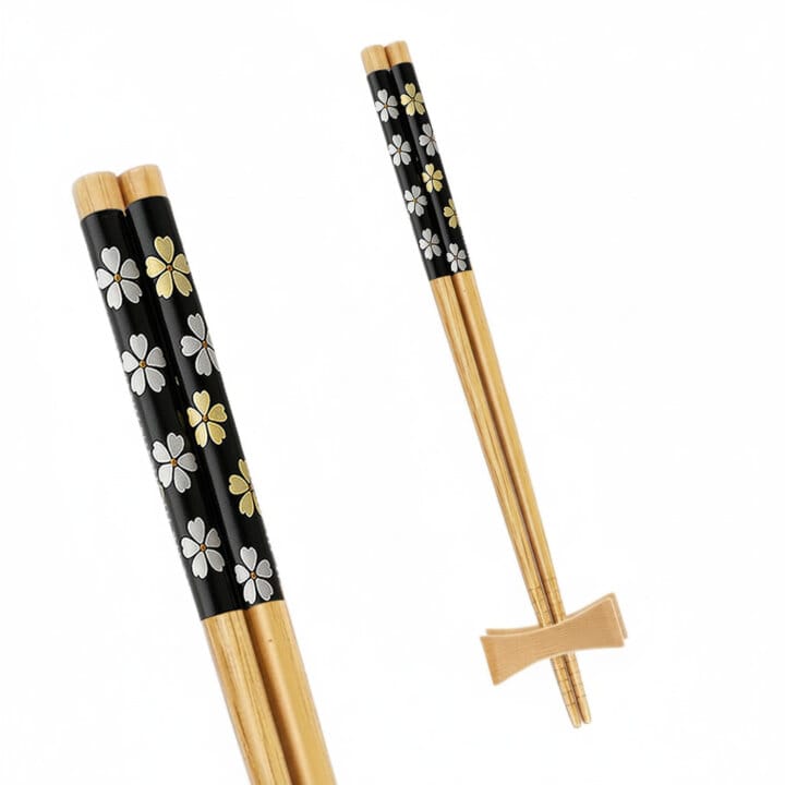 Blooming Bamboo Chopsticks &Amp; Rest