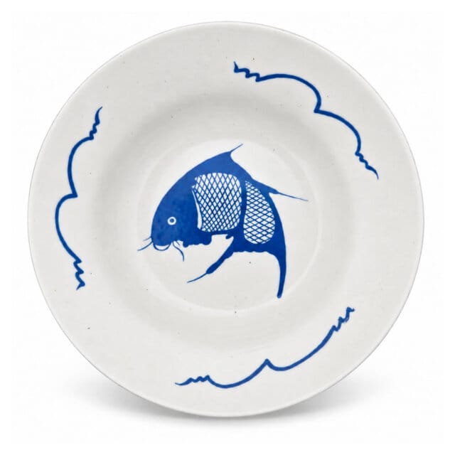 Blue Koi Fish Deep Dish