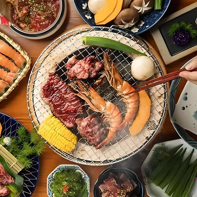 Cooking on Charcoal Hibachi Yakitori Grill