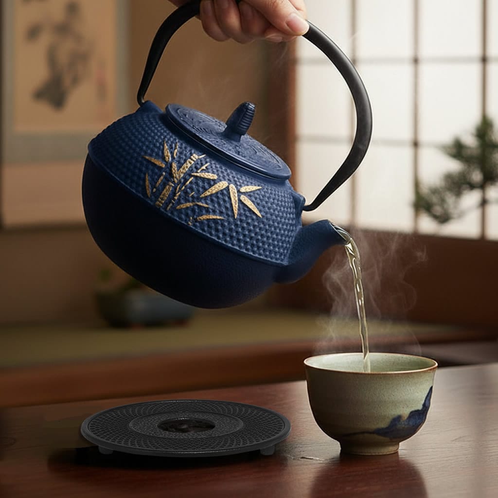 Neibiburu-Bamboo-Cast-Iron-Teapot-Poring-Tea Neibiburu-Bamboo-Cast-Iron-Teapot-Poring-Tea