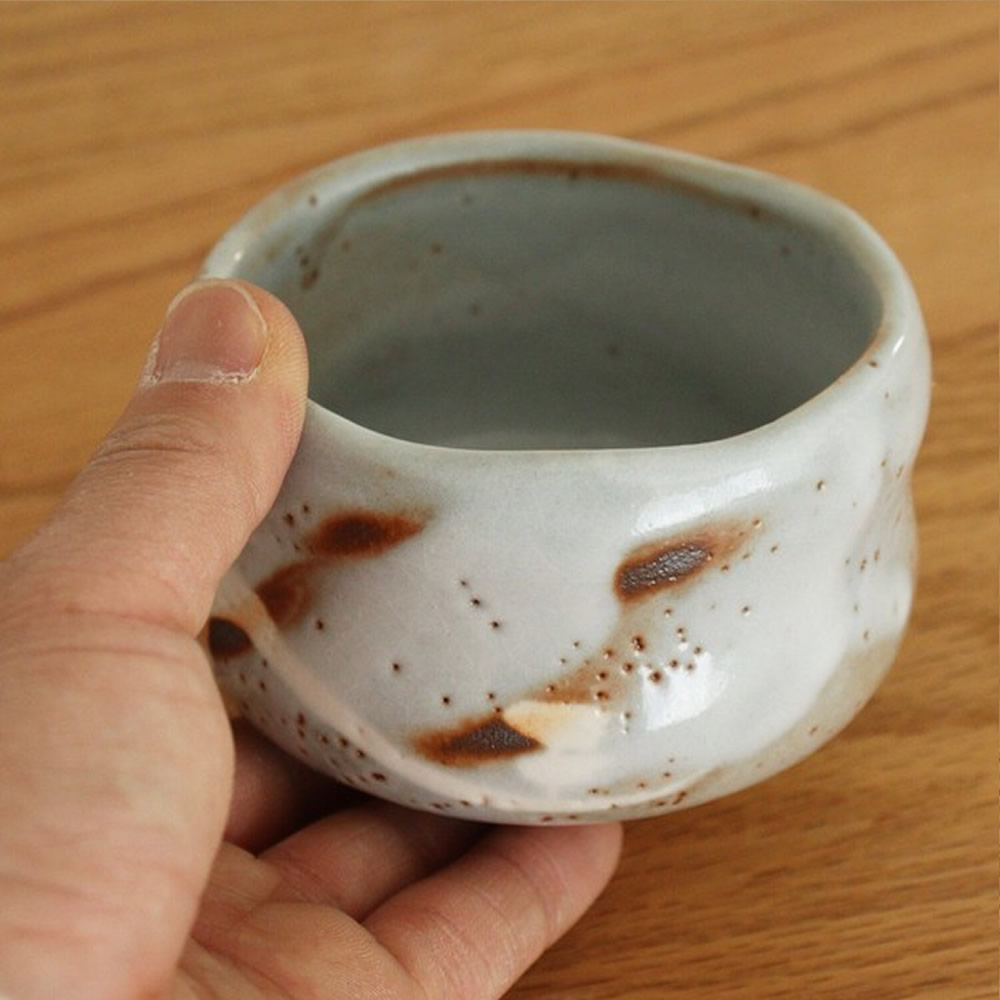 Shuzan Nezumi Shino Small Matcha Bowl