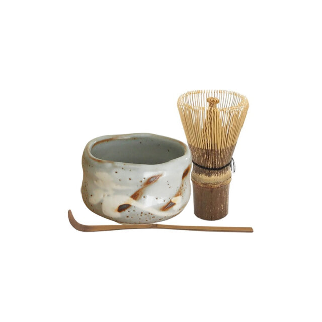 Shuzan Nezumi Shino Small Matcha Bowl Shuzan Nezumi Shino Small Matcha Bowl
