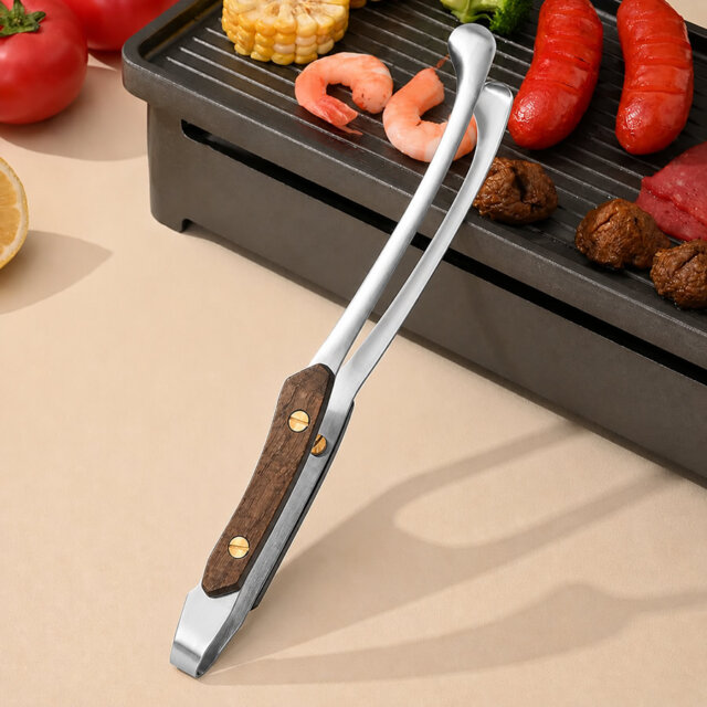 Silver Stainless Steel Tongs