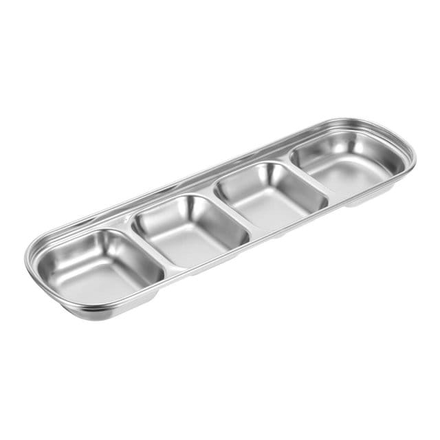 Stainless Steel 4 Compartment Sauce Tray