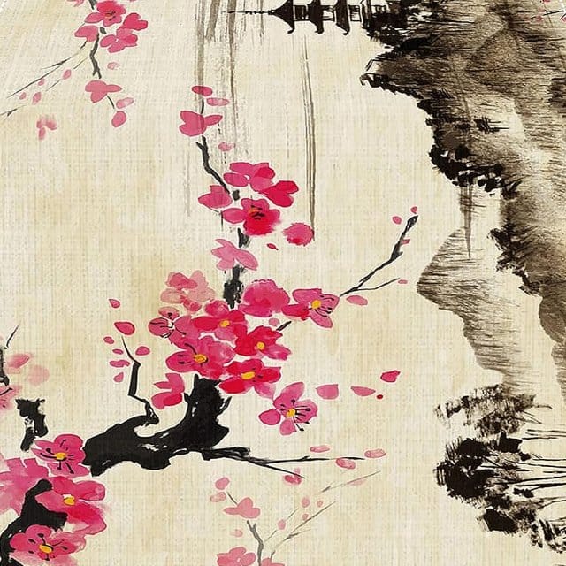 Flowers of Edo Table Runner Detailed