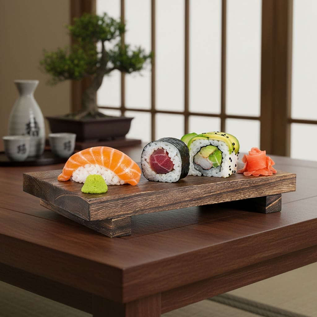 Wooden Acacia Sushi Tray (200Mm)