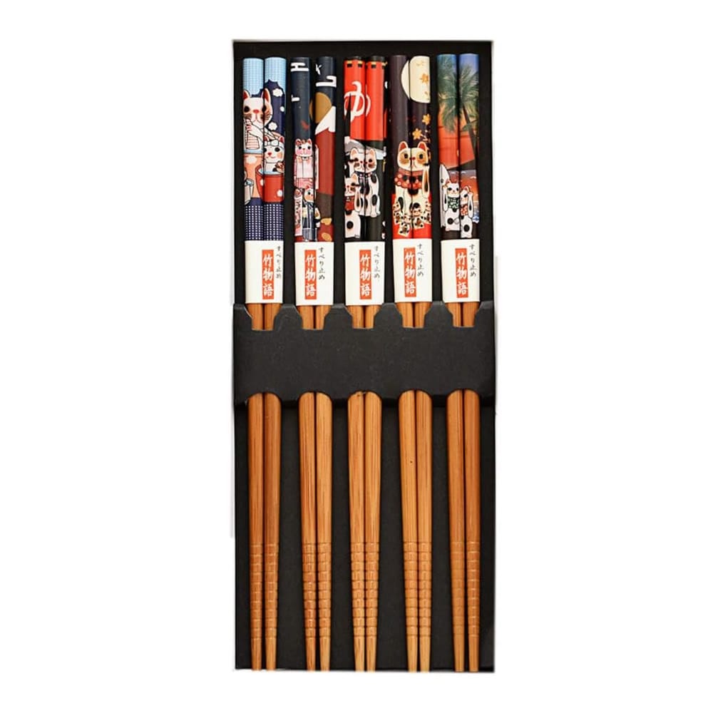 Kawaii Neko Bamboo Chopsticks