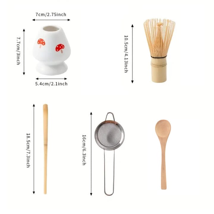 Kinoko Chasen &Amp; Whisk Set Dimensions