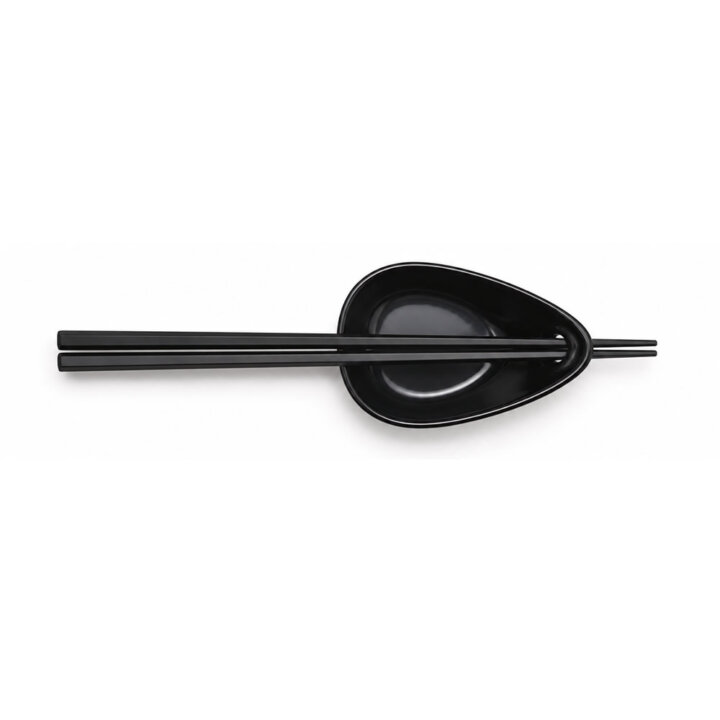Black Sauce Dish, Chopstick &Amp; Rest Set Black Sauce Dish, Chopstick &Amp; Rest Set