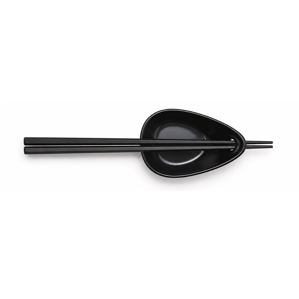 Black Sauce Dish, Chopstick & Rest Set Black Sauce Dish, Chopstick & Rest Set