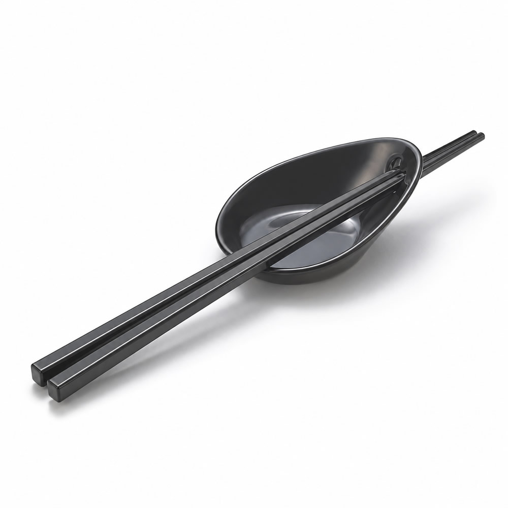 Black Sauce Dish, Chopstick & Rest Set Black Sauce Dish, Chopstick & Rest Set