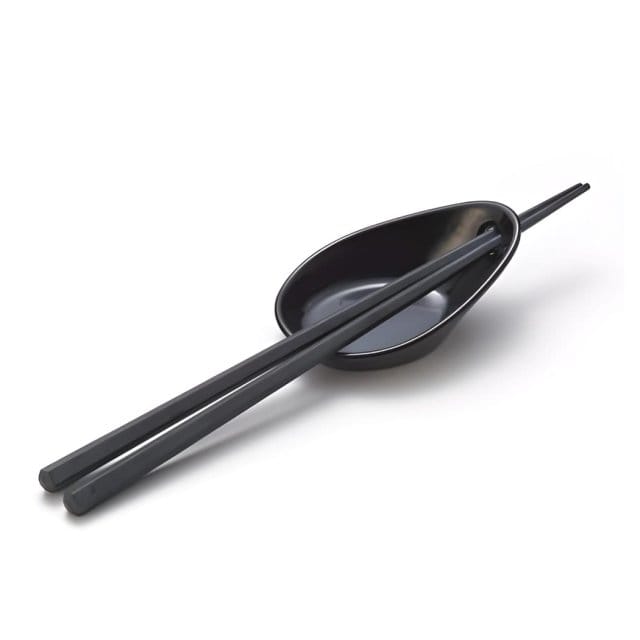 Black Sauce Dish, Chopstick & Rest Set