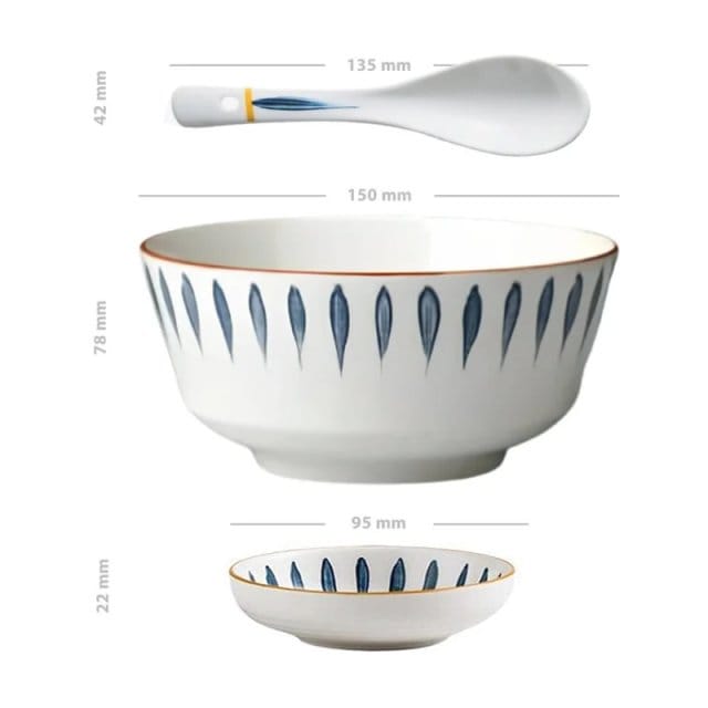 Ceramic Donburi Bowl Set dimensions