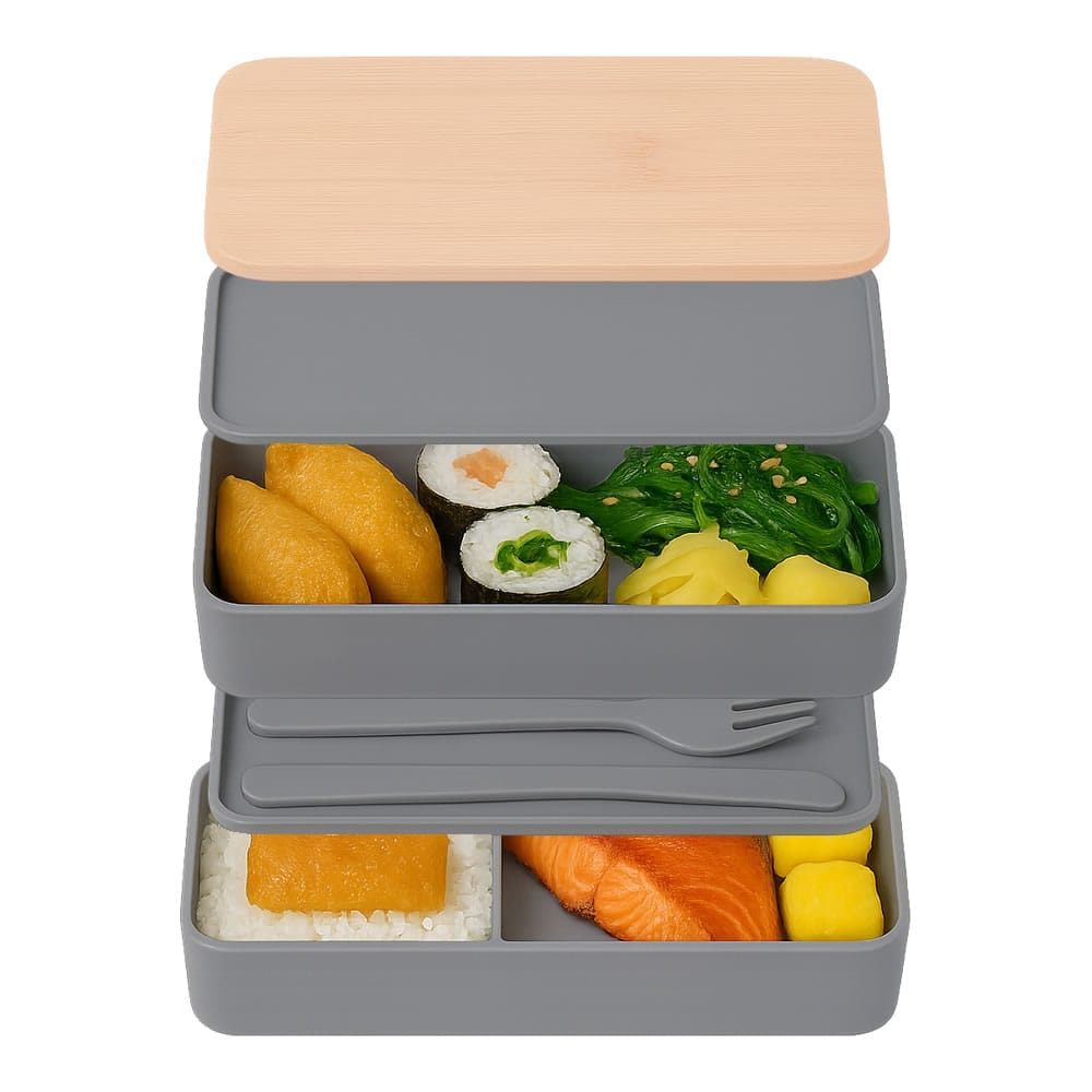 Katachi Grey Bento Lunch Box Set