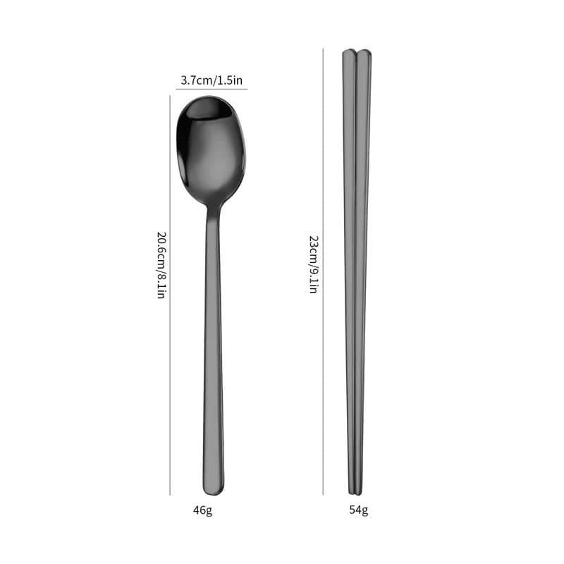 Korean Black Flat Spoon Dimensions