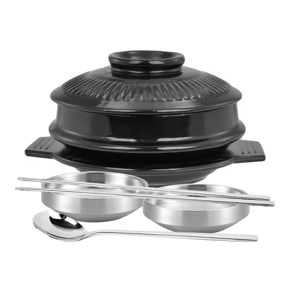 Korean Dolsot Pot, Tray & Cutlery Set