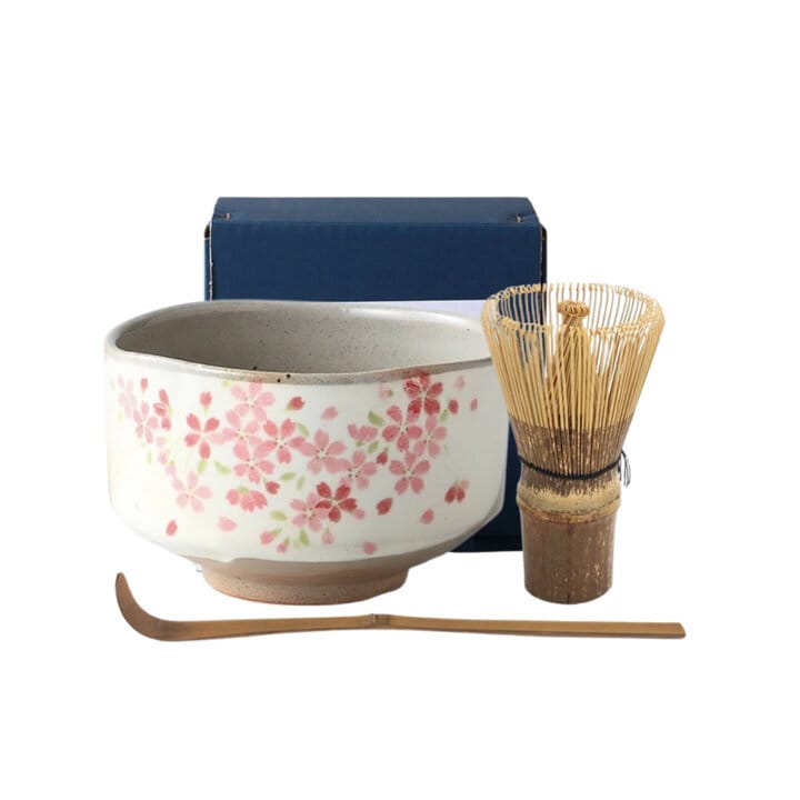 Minoyaki Pink Sakura Matcha Chawan