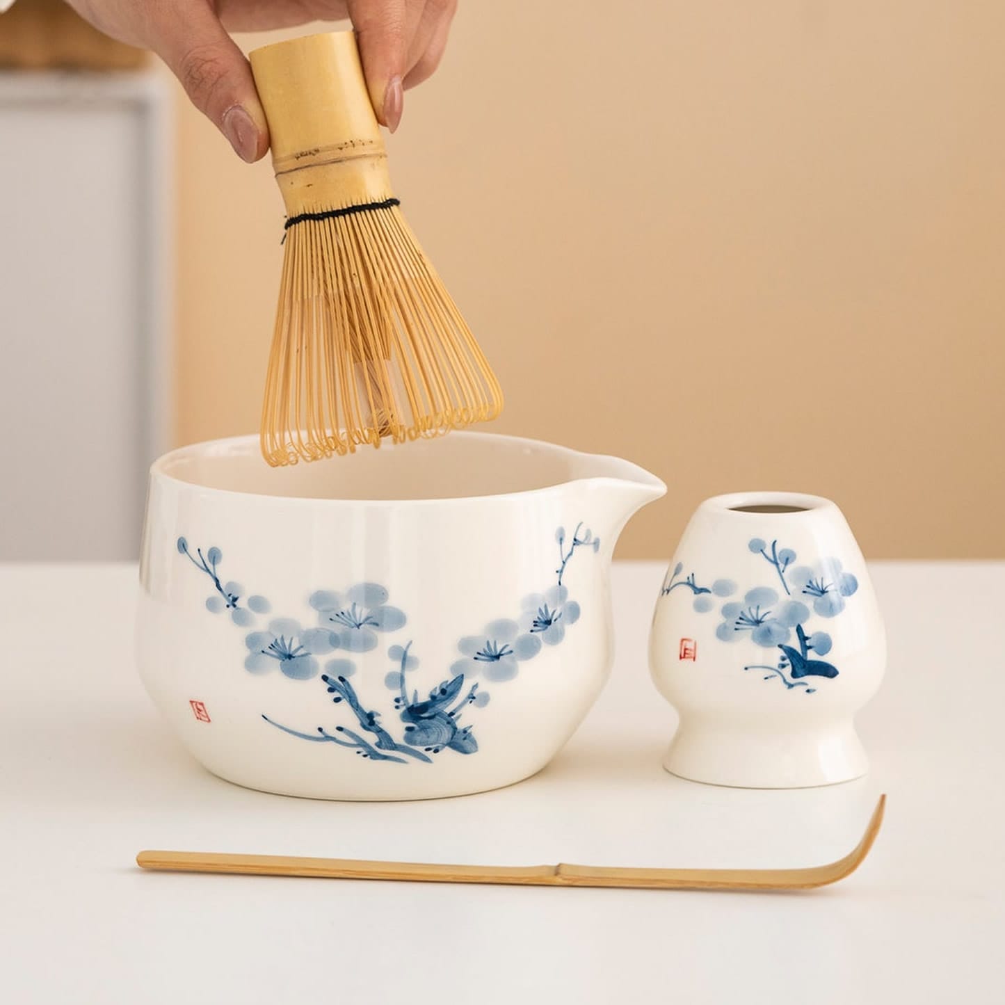 Aoshibori Blossom Matcha Set