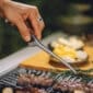 Black Stainless Steel BBQ Tongs & Wooden Handle