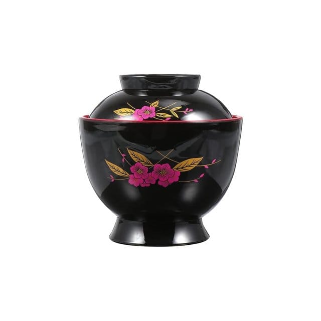 Hanakotoba Floral Miso Bowl with Lid