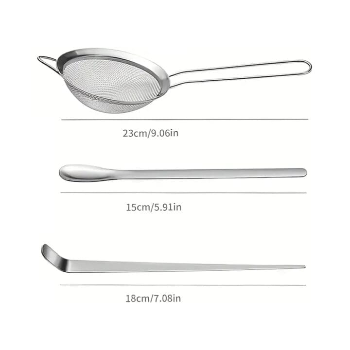Stainless Steel Scoop, Spoon &Amp; Strainer Set