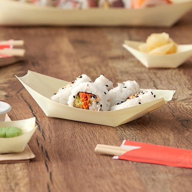 Wooden Disposable Sushi Boat Tray