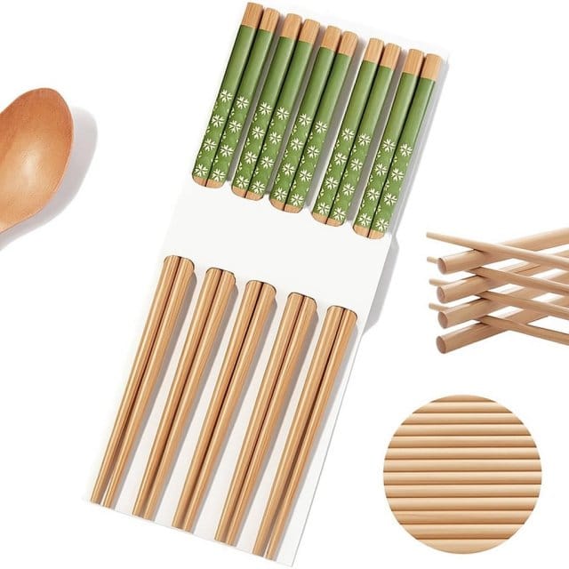 Bamboo Green Floral Chopsticks Set