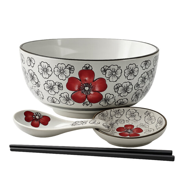 Crimson Underglazed Donburi Bowl Set Crimson Underglazed Donburi Bowl Set