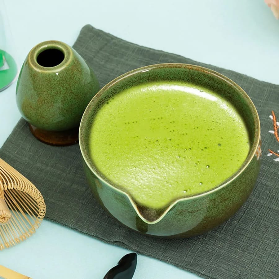 Enjoying Midori Tsuchi Matcha Tea Set