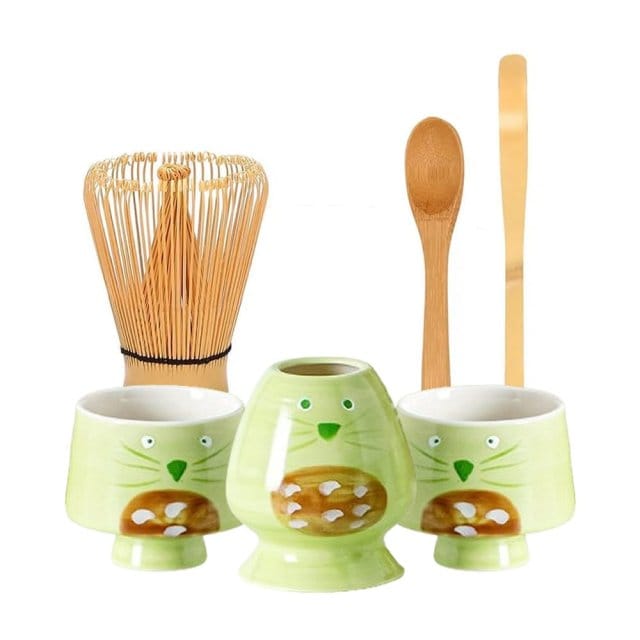 Kawaii Whiskered Matcha Set Parts