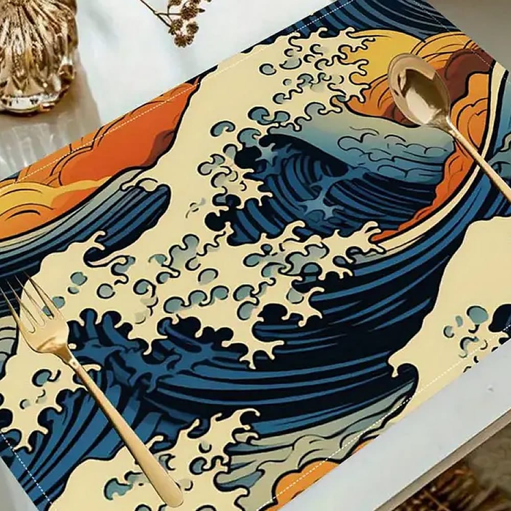 Hokusai Nami Placemat Idea Hokusai Nami Placemat Idea