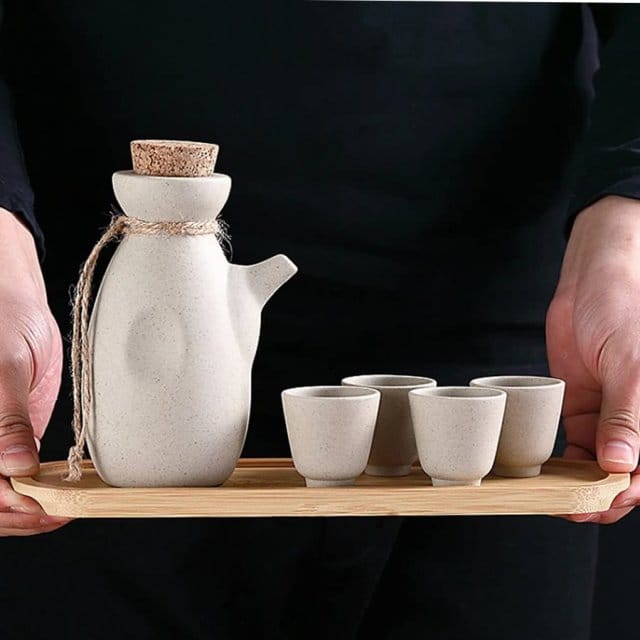 Holding Tozai Edo Sake Set