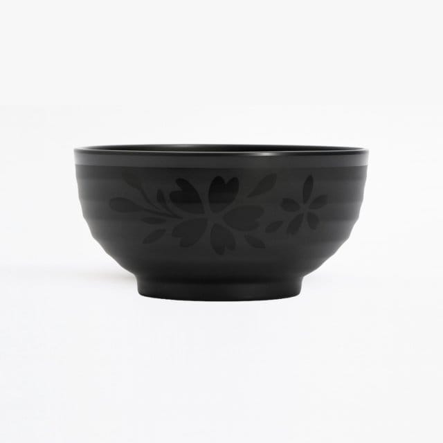 Black Melamine Rice Bowl Back