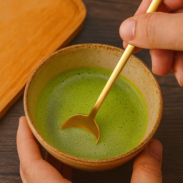 Long Handle Gold Matcha Spoon